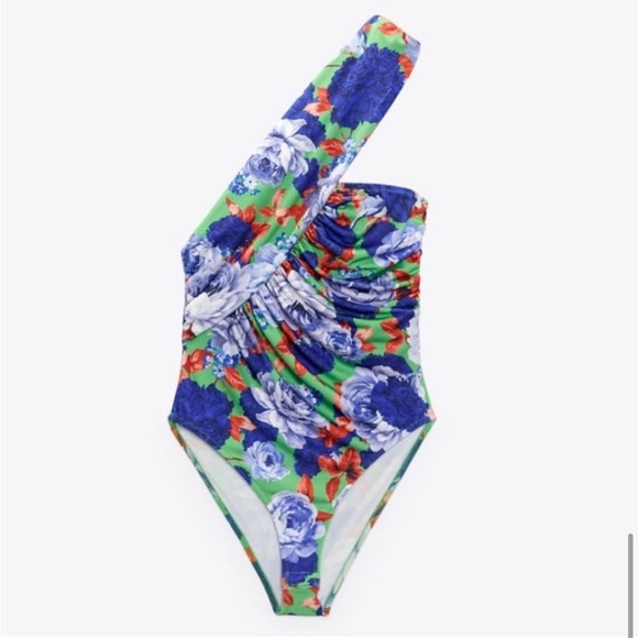 Zara | Assymetrical One Shoulder Floral Bodysuit - Picture 4 of 11